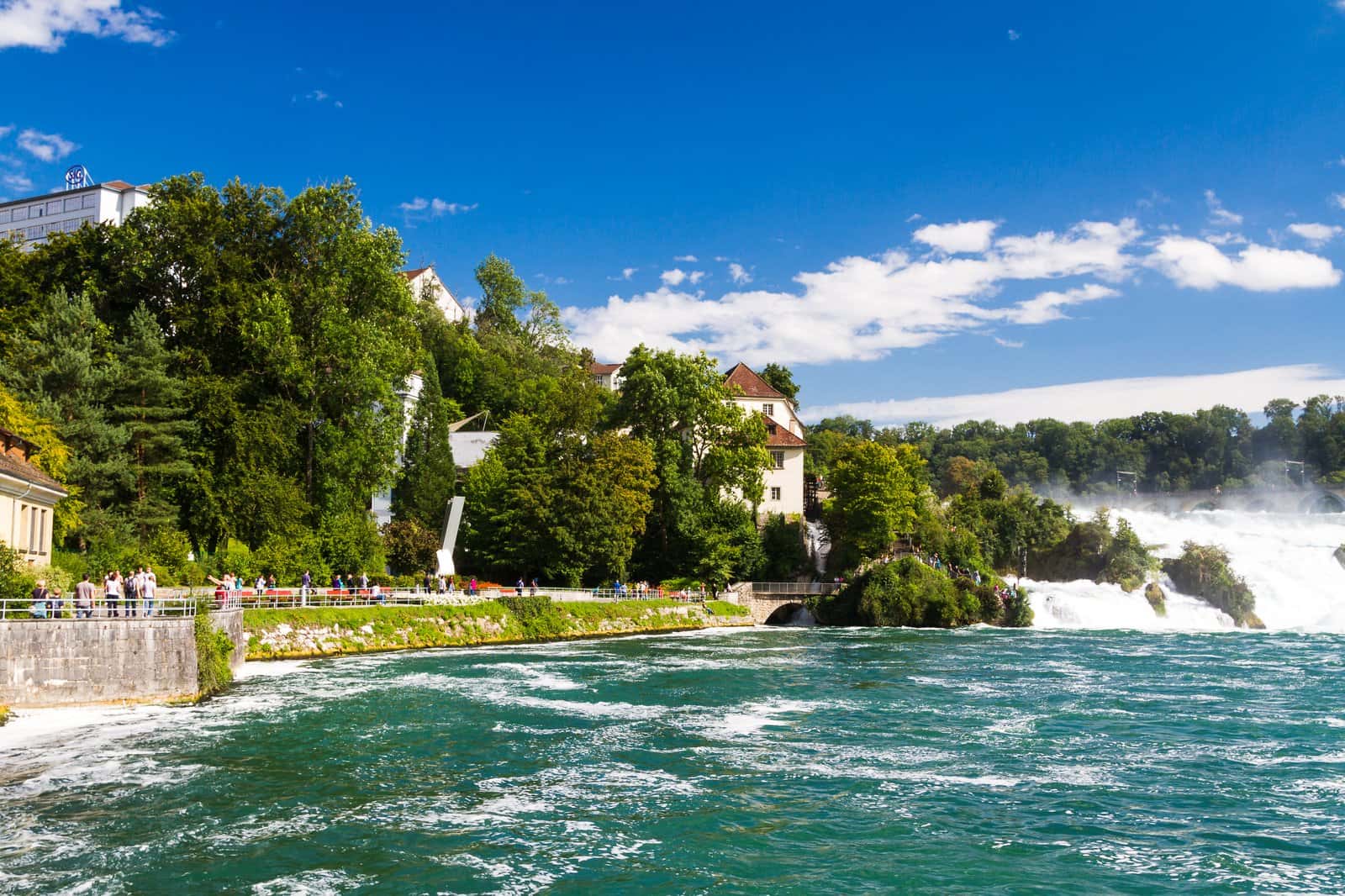 Stand high above Europe’s largest Rhine Falls in Switzerland