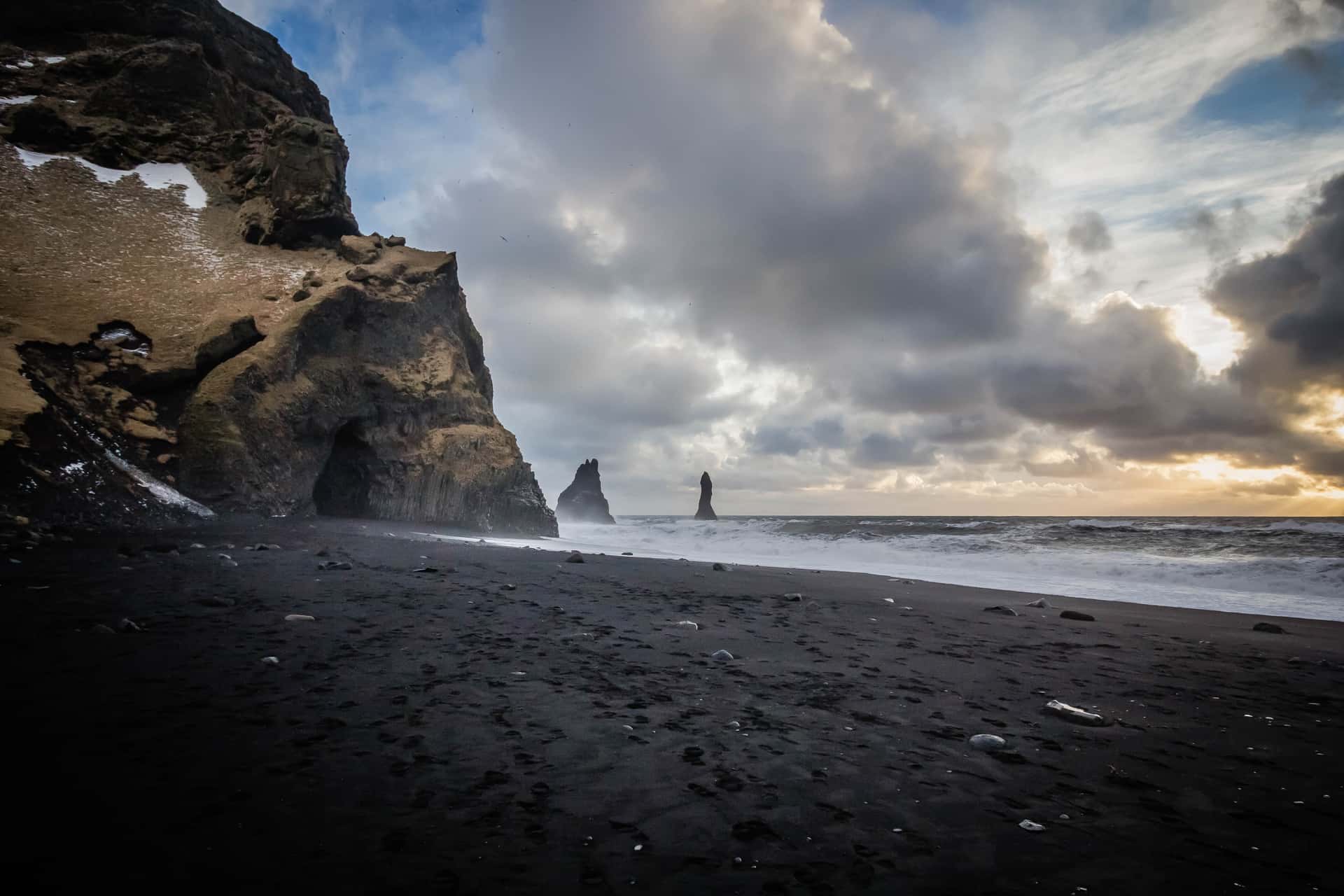 Enjoy the black sand beaches in Iceland