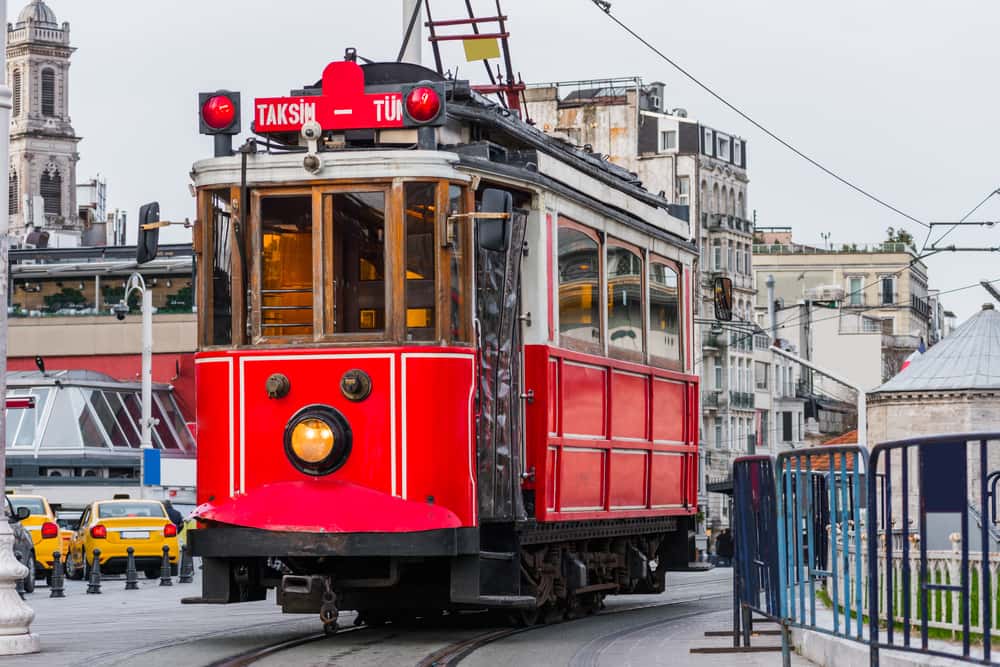 Catch The Tram At Taksim Square in Turkey