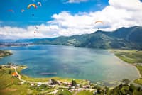Paraglider flying in Pokhara
