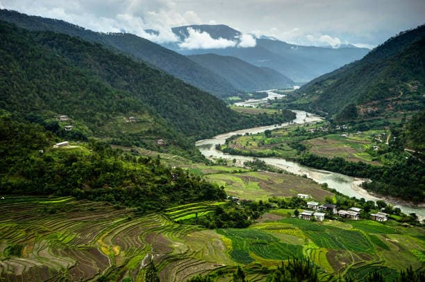 Punakha valley countryside