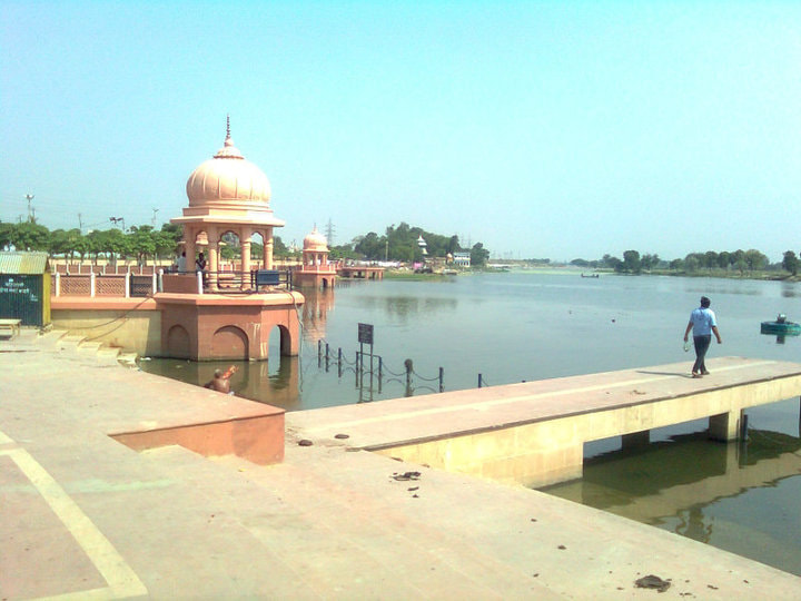 A dip in River Gomati