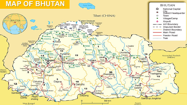 Bhutan Map 