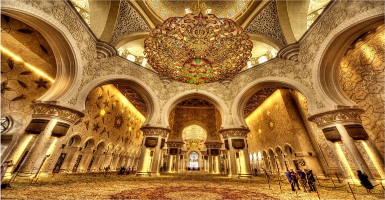 Abu Dhabi Grand Mosque Inside View