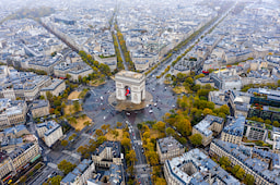 Arc De Triomphe Aerial View