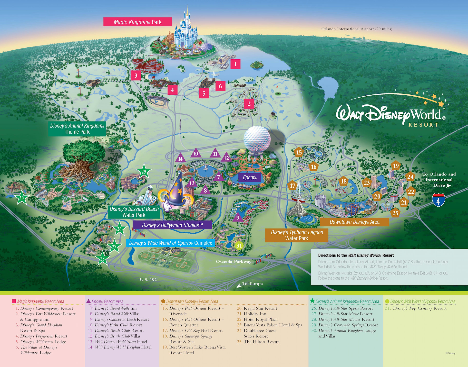 Disney's Theme Park - Orlando Map