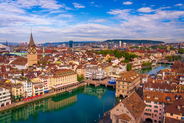 zurich town view aerial