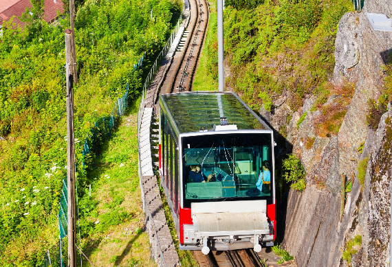 Funicular ride at Fløyen Mountain 1