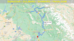 Srinagar To Pahalgam Map