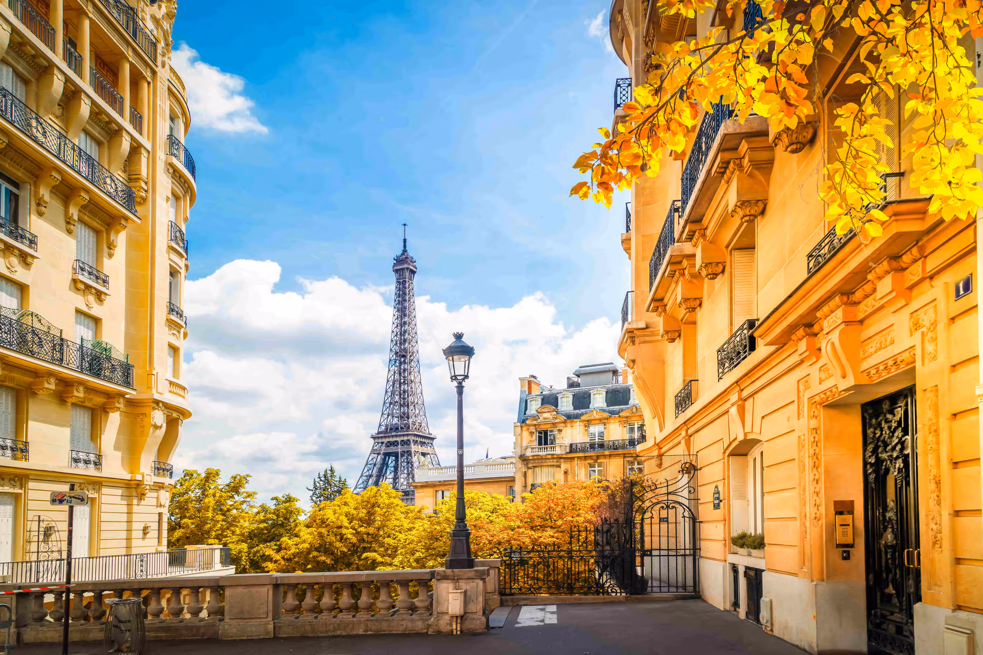 Eiffel Tower And Paris Street