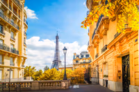 Eiffel Tower And Paris Street