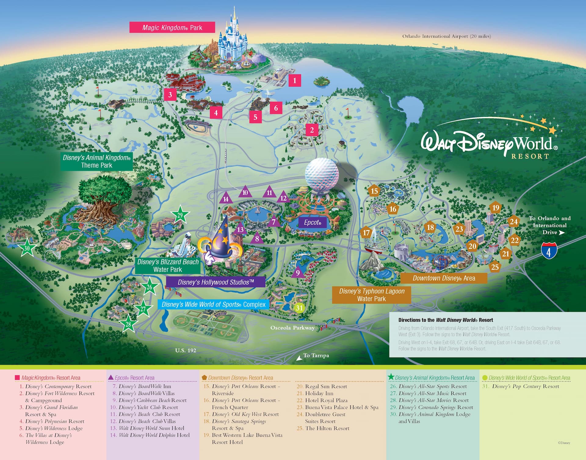 Disney's Theme Park - Orlando Map