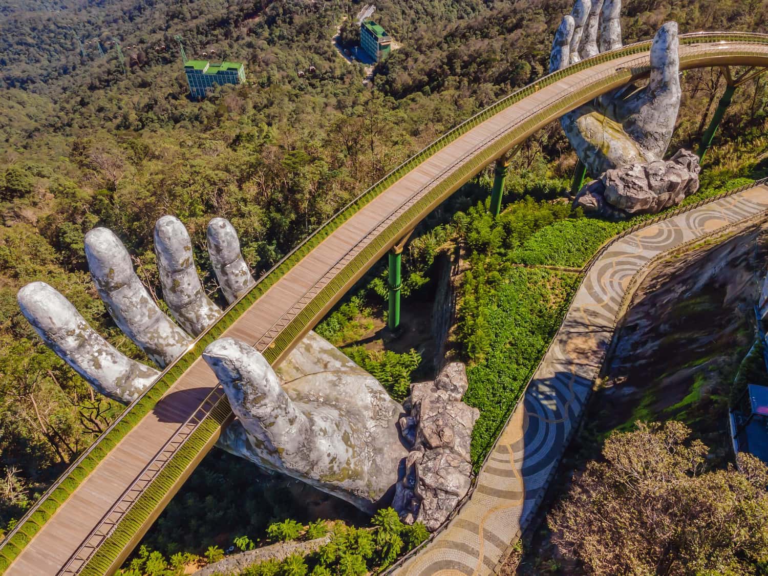 Stroll the Golden Hands Bridge in Da Nang in Vietnam & Cambodia