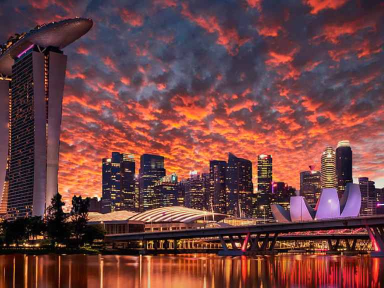 Watch the Sunset at Marina Bay Sands Boardwalk - 1